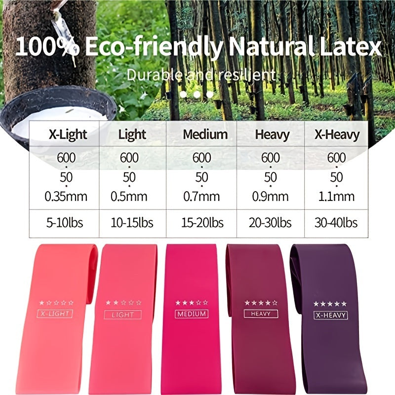 5pcs/set Different Stretch Band; Resistance Tape - Home Brains And Brawn