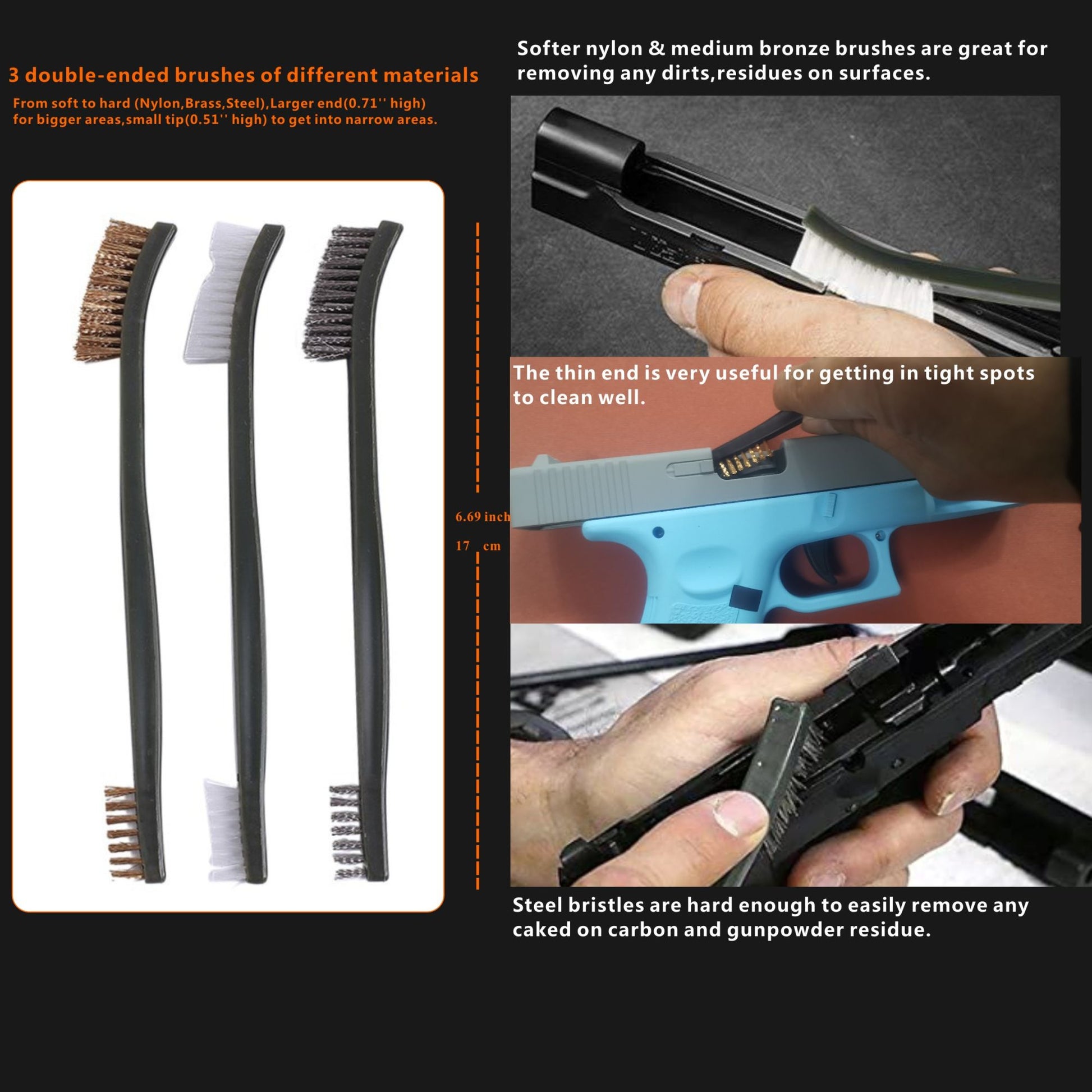 12pcs Gun Cleaning Brushes Kits Practical Beginner - Home Brains And Brawn