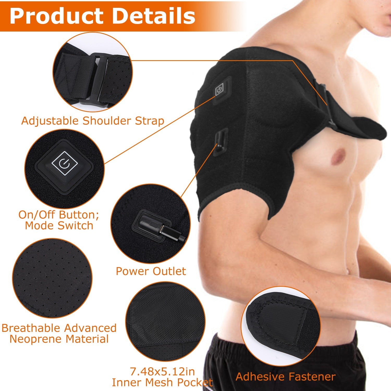 Heated Shoulder Brace Electric Heating Pad - Home Brains And Brawn