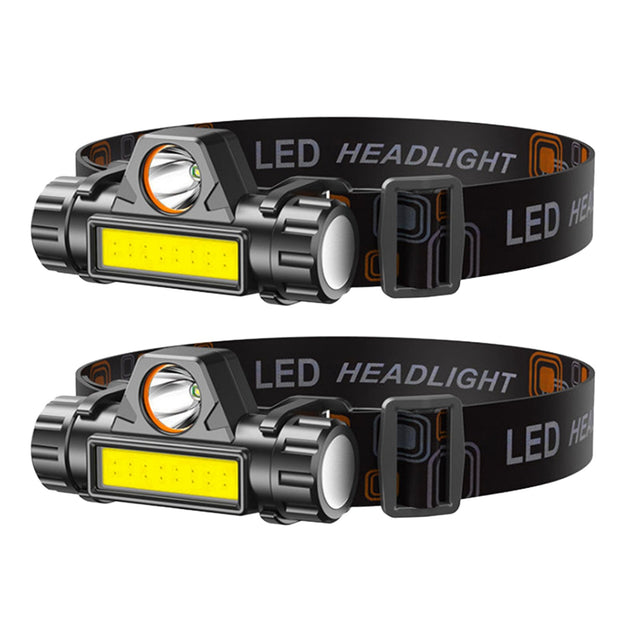 2 Packs Rechargeable Headlamp IPX4 Waterproof Headlight Flashlight - Home Brains And Brawn