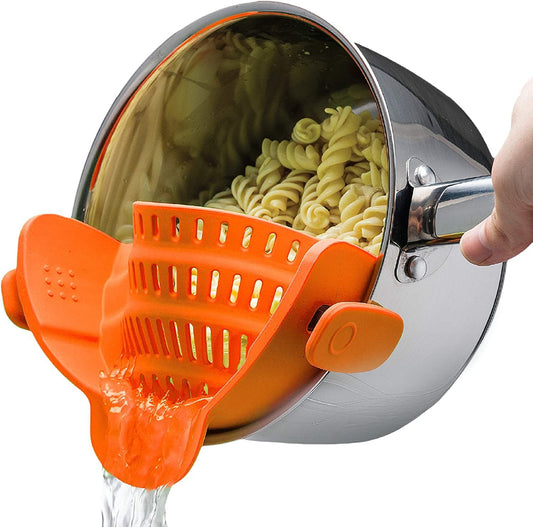 Kitchen Snap N Strain Pot Strainer and Pasta Strainer - Home Brains And Brawn