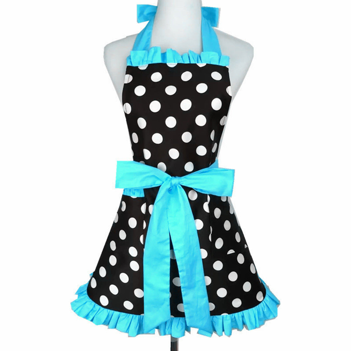 1pc Cute Apron, Retro Polka Dot Aprons - HomeBrainsandBrawn