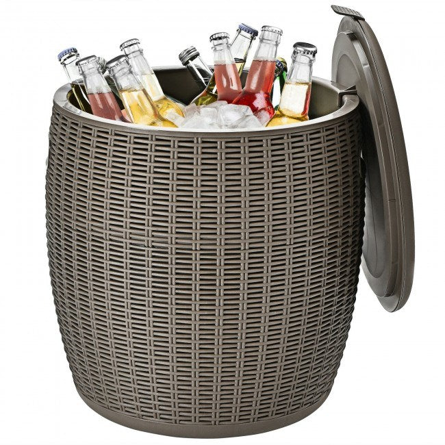 Patio Rattan Cool Bar Cocktail Table Side Table XH - Home Brains And Brawn