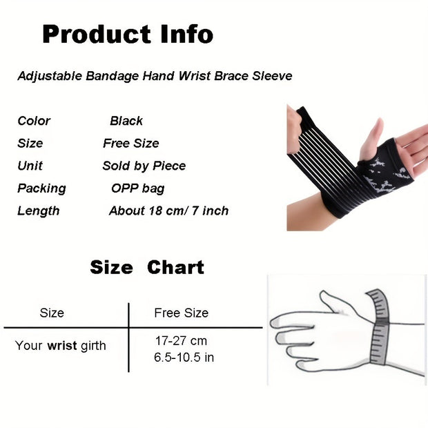 Black Adjustment Hand Wrist Palm Support - Home Brains And Brawn