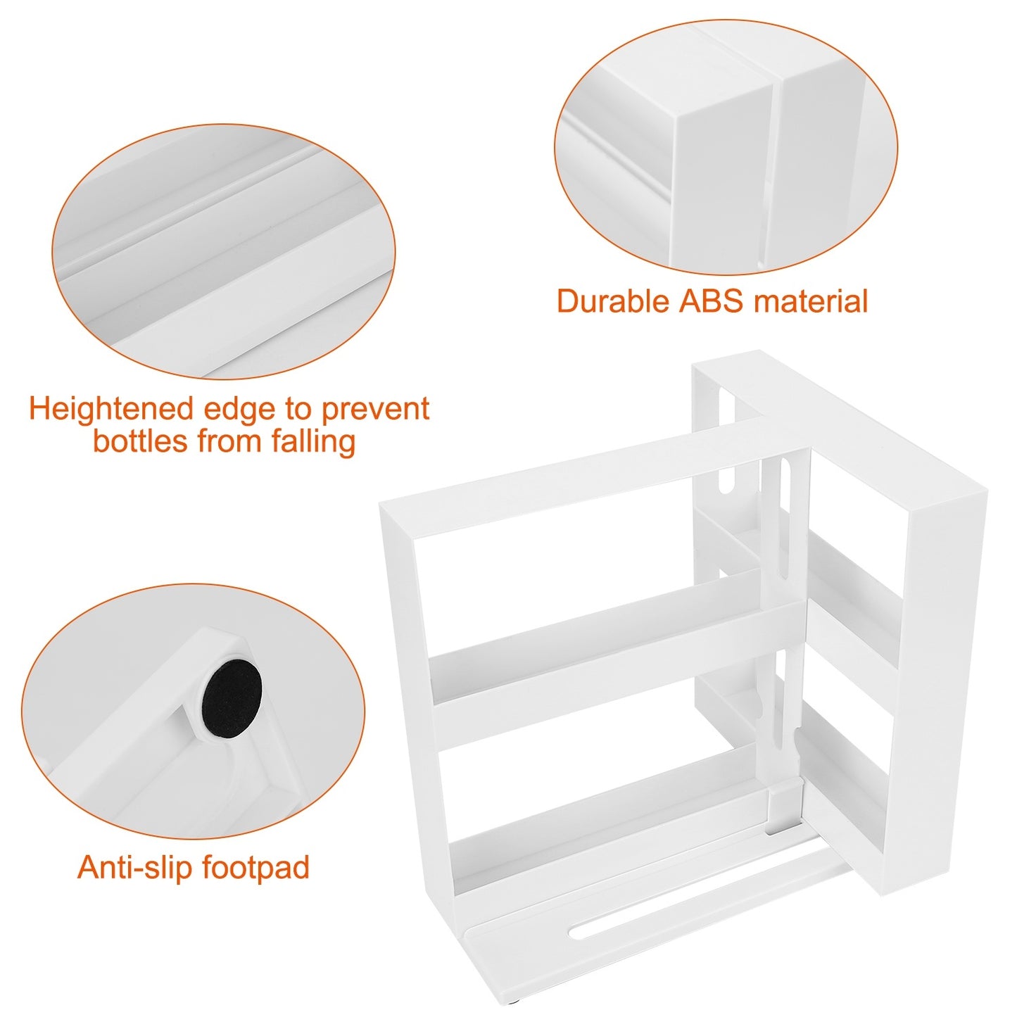Swivel Cabinet Organizer Revolving Kitchen Rack Spice Organizer for Cabinet Condiment Holder Shelf - HomeBrainsandBrawn