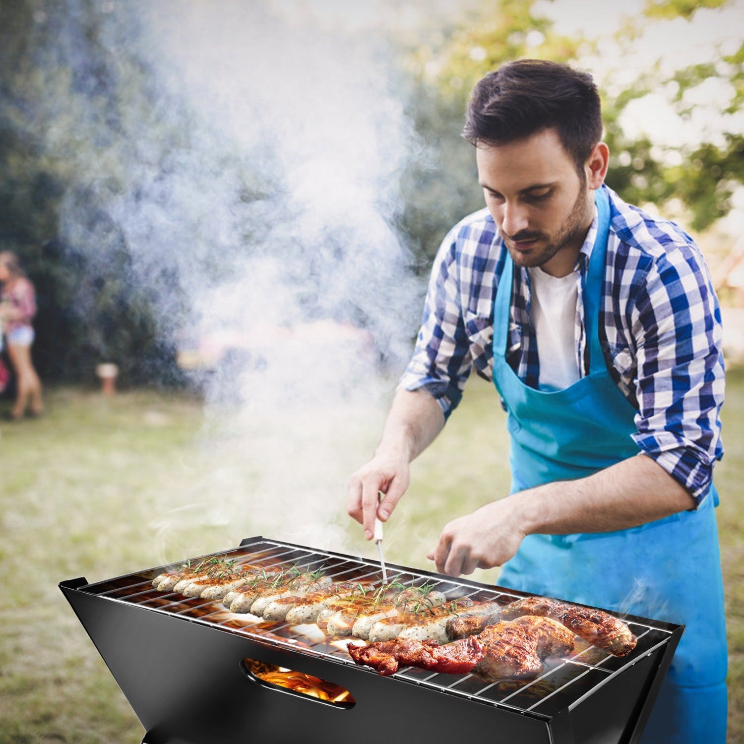 Portable BBQ Barbecue Grill Foldable Charcoal Grill - Home Brains And Brawn