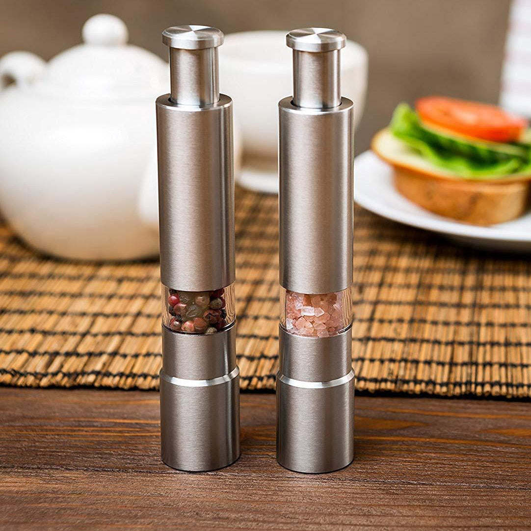 Premium Stainless Steel Salt and Pepper Spice Grinder - Home Brains And Brawn
