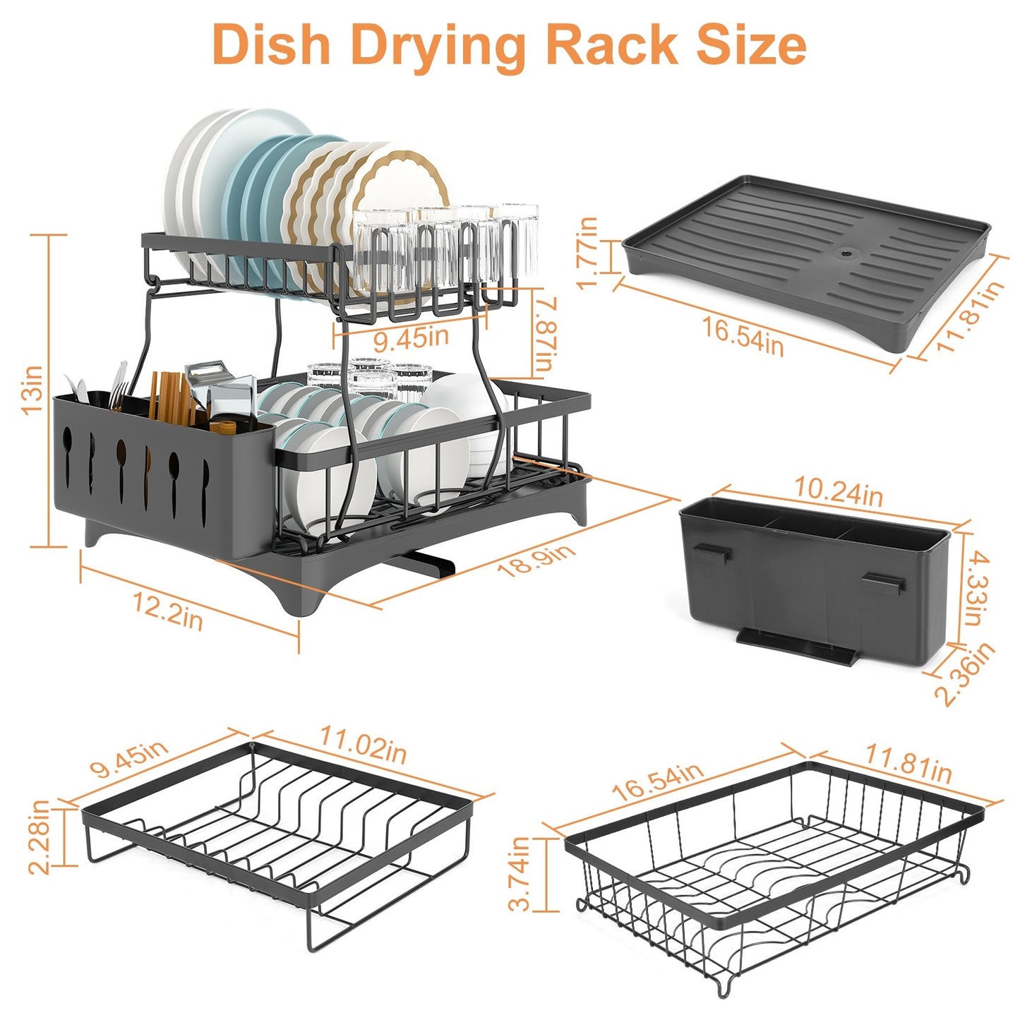 Dish Drying Rack for Kitchen Counter - HomeBrainsandBrawn