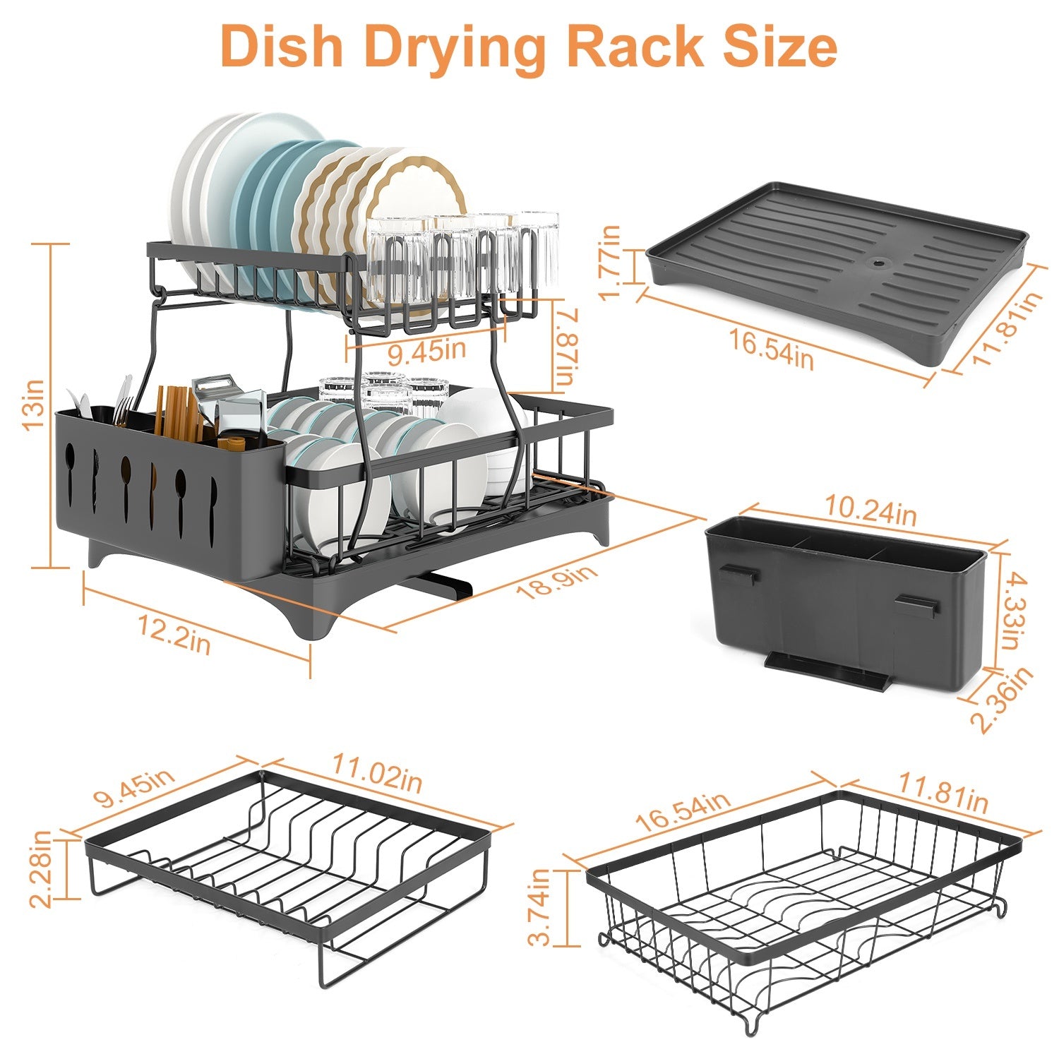 Dish Drying Rack for Kitchen Counter - HomeBrainsandBrawn