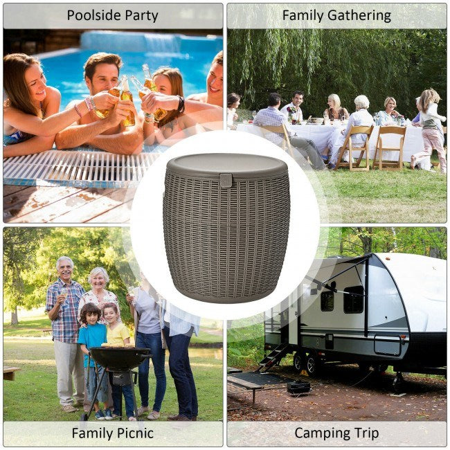 Patio Rattan Cool Bar Cocktail Table Side Table XH - Home Brains And Brawn