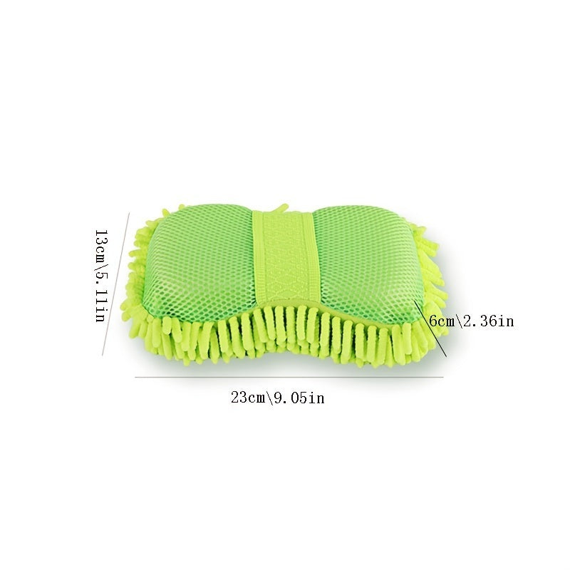 1pc Car Wash Mitt Chenille Microfiber Wash Sponge Scratch Free - Home Brains And Brawn