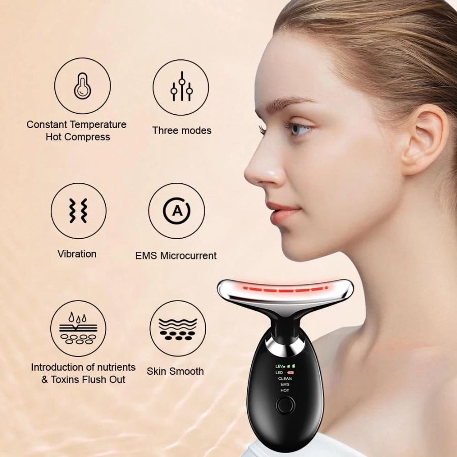 LiftGlow Pro Neck, Face, Arms Sculpt & Soothe Skin Massager with Heat Therapy