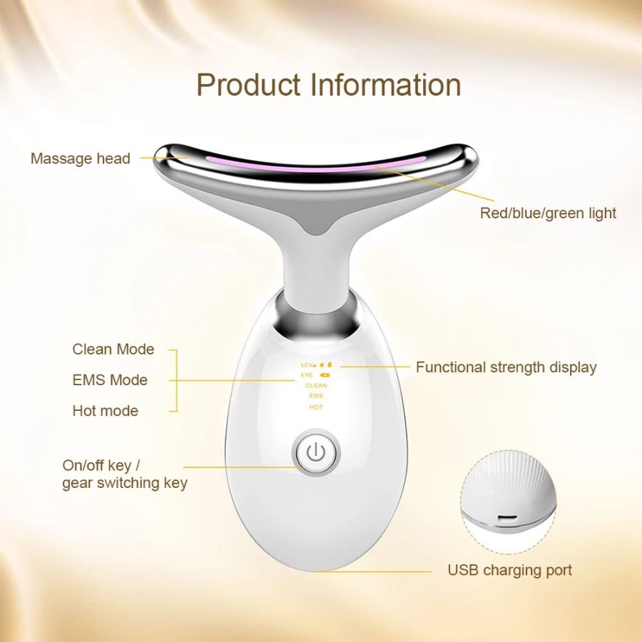 LiftGlow Pro Neck, Face, Arms Sculpt & Soothe Skin Massager with Heat Therapy