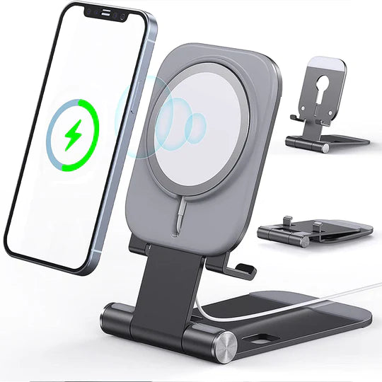 High Quality Wireless Charger Phone Stand Silver Aluminium Alloy Phone Holder