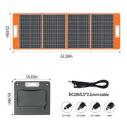 100W 18V Portable Solar Panel, Flashfish Foldable Solar Charger with  5V USB 18V DC Output Type-C Output Compatible with Portable Generator, Smartphones, Tablets and More