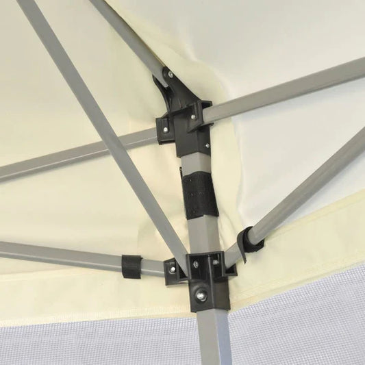 Hexagonal Pop-Up Marquee with 6 Sidewalls Cream White 11.8'x10.2'