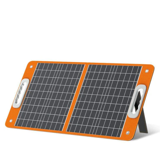 60W 18V Portable Solar Panel, Flashfish Foldable Solar Charger with 5V USB 18V DC Output Compatible with Portable Generator, Smartphones, Tablets and More