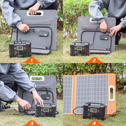 200W Portable Power Station, FlashFish 40800mAh Solar Generator with 110V AC Outlet/2 DC Ports/3 USB Ports, USB-C/QC3.0 for Phones, Tablets On Camping Van RV Road Trip
