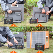 60W 18V Portable Solar Panel, Flashfish Foldable Solar Charger with 5V USB 18V DC Output Compatible with Portable Generator, Smartphones, Tablets and More