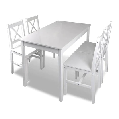 wood  white  table  strong  set  real  plain  pine  kitchen  great  good  glossy  furniture  four  dinning  clean  chairs  budget  affordable  4