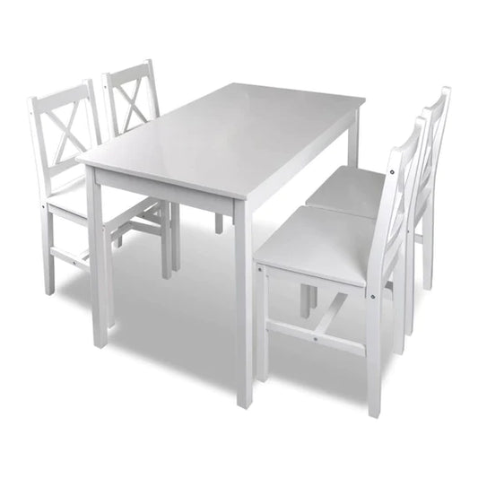 wood  white  table  strong  set  real  plain  pine  kitchen  great  good  glossy  furniture  four  dinning  clean  chairs  budget  affordable  4