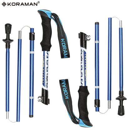 KORAMAN 1pair Collapsible Trekking Poles - Home Brains And Brawn