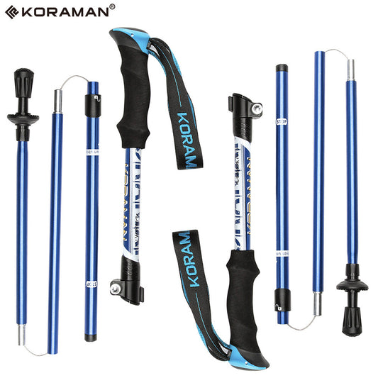 KORAMAN 1pair Collapsible Trekking Poles - Home Brains And Brawn