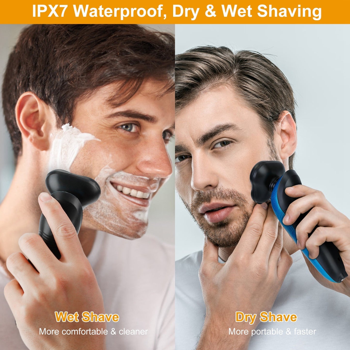 4 In 1Electric Shaver for Men IPX7 Waterproof Beard Trimmer Cordless Rechargeable Razor Beard