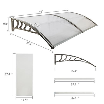 Household Application Door & Window Awnings Brown Board & Black Holder - Home Brains And Brawn