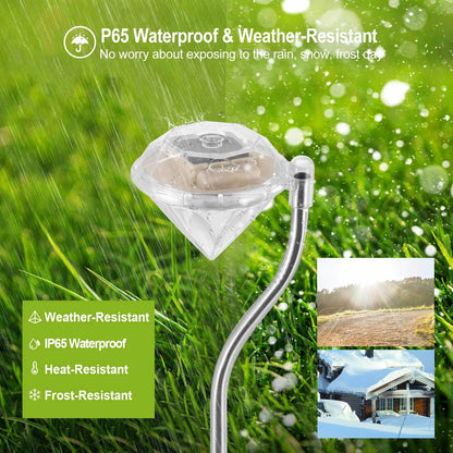 Solar Garden Light Outdoor Diamond LED Light - Home Brains And Brawn