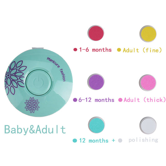 Mini Electric Nail Grinder Baby Children Nail Grinder Portable 6 Heads Baby Nail Clipper Baby Nail Scissor Newborn Nail Grinder Adult Available - Home Brains And Brawn
