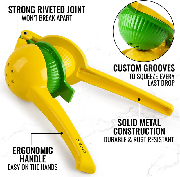 Metal 2-In-1 Lemon Lime Squeezer - Home Brains And Brawn