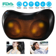 Back Neck Massage Pillow Kneading Massager In-Car Thermotherapy Massage Pillow w/ Car Charger US Plug - Home Brains And Brawn