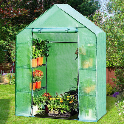 Shelves Walk-in Plant Greenhouse - HomeBrainsandBrawn