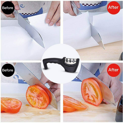 KNIFE SHARPENER Ceramic Tungsten Kitchen Knives Blade Sharpening System Tool USA XH - Home Brains And Brawn