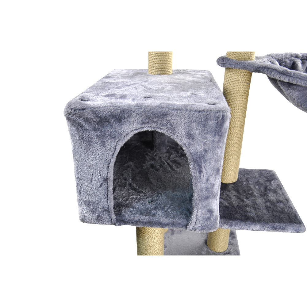 Fashion Design Cat Tree With Jute-Covered Scratching Posts, Grey