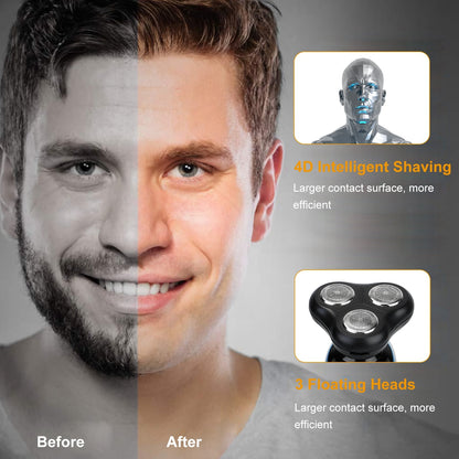 4 In 1Electric Shaver for Men IPX7 Waterproof Beard Trimmer Cordless Rechargeable Razor Beard - Home Brains And Brawn