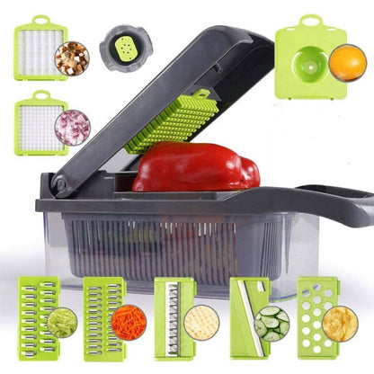 Multifunction Vegetable Fruit Slicer Chopper Food Container - Home Brains And Brawn