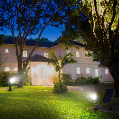 Twin Solar Spotlight Outdoor Light Sensor Lamps - Home Brains And Brawn