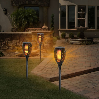 96 LEDs Solar Flame Torch Light Waterproof Flickering Flame Lamp - Home Brains And Brawn