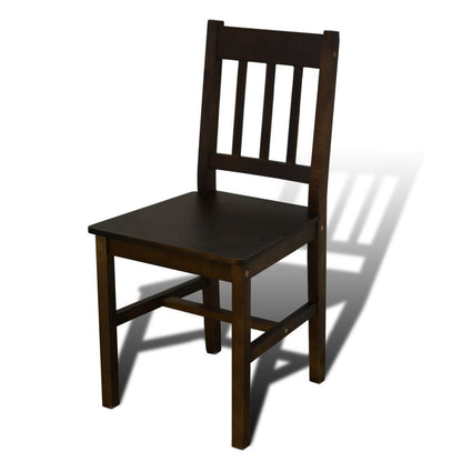Wooden Dining Table with 4 Chairs Brown - Home Brains And Brawn