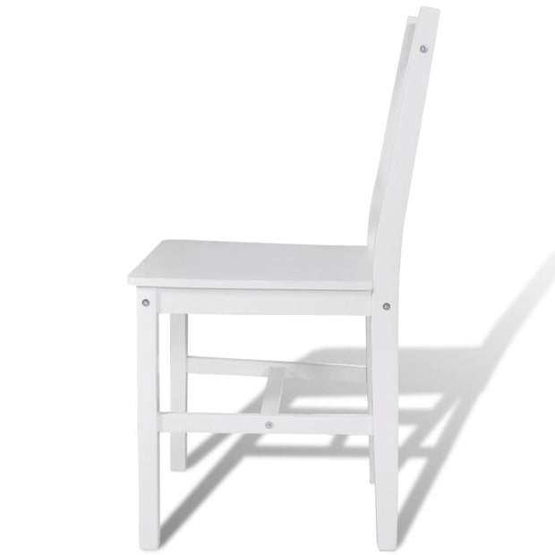 Dining Chairs 6 pcs White Pinewood - Home Brains And Brawn