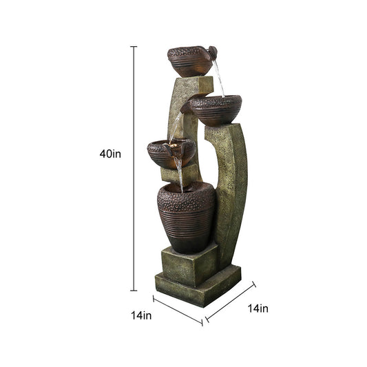 40inches Tall Modern Outdoor Fountain - HomeBrainsandBrawn