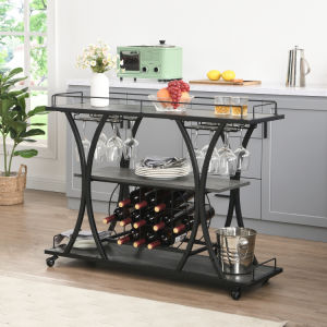 Industrial Bar Cart Kitchen Bar&Serving Cart - HomeBrainsandBrawn