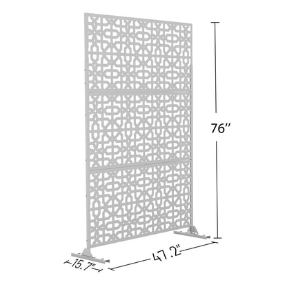 Laser Cut Metal Privacy Screen;  24"*48"*3 panels - Home Brains And Brawn