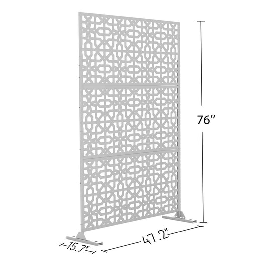 Laser Cut Metal Privacy Screen;  24"*48"*3 panels - Home Brains And Brawn