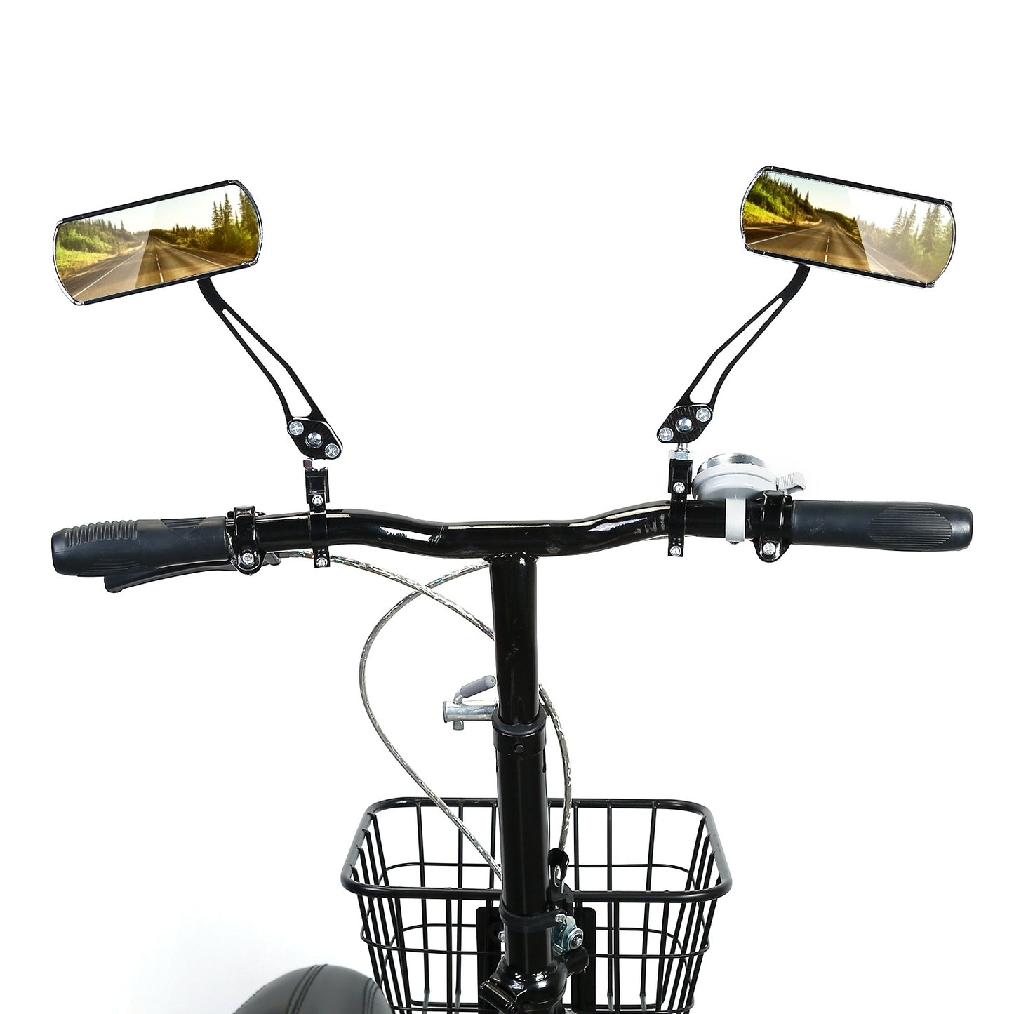 Handlebar Bike Mirrors Adjustable 360 Degree Rotatable Safe Rearview Bicycle