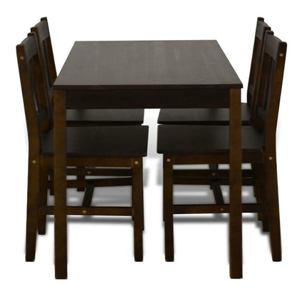 Wooden Dining Table with 4 Chairs Brown - Home Brains And Brawn