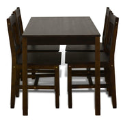 Wooden Dining Table with 4 Chairs Brown - Home Brains And Brawn