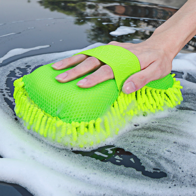 1pc Car Wash Mitt Chenille Microfiber Wash Sponge Scratch Free